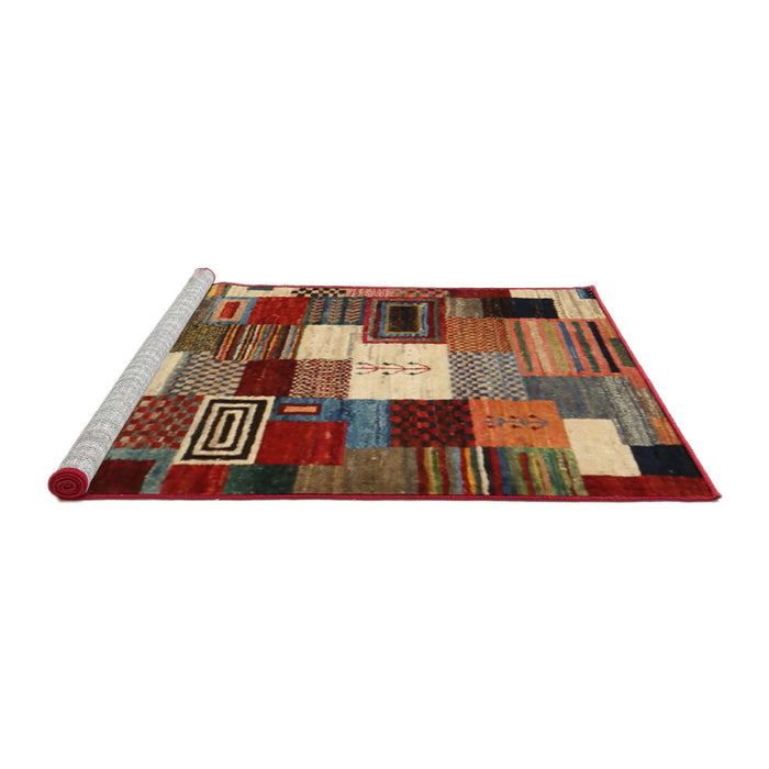 Serging Thickness of Machine Washable Contemporary Tomato Red Rug, wshcon1519