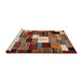 Serging Thickness of Machine Washable Contemporary Tomato Red Rug, wshcon1519