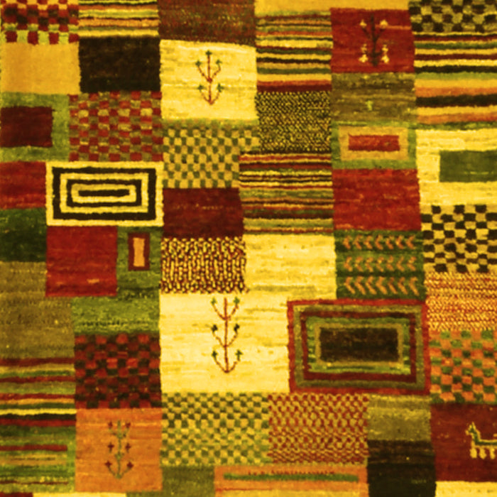 Abstract Yellow Contemporary Rug, con1519yw