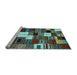 Sideview of Machine Washable Abstract Light Blue Contemporary Rug, wshcon1519lblu