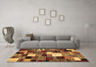 Machine Washable Abstract Brown Contemporary Rug in a Living Room,, wshcon1519brn