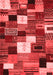 Abstract Red Contemporary Area Rugs