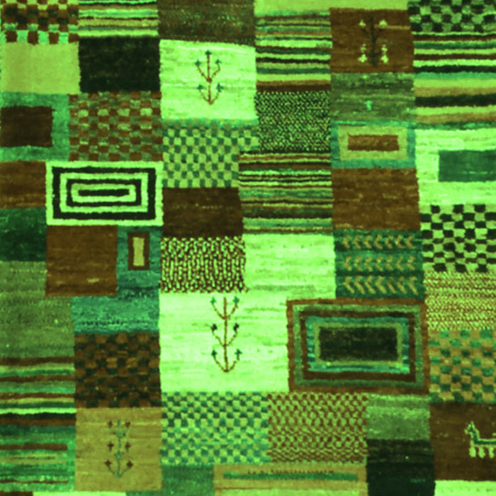 Abstract Green Contemporary Rug, con1519grn