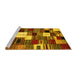 Sideview of Machine Washable Abstract Yellow Contemporary Rug, wshcon1519yw