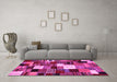 Machine Washable Abstract Pink Contemporary Rug in a Living Room, wshcon1519pnk