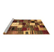 Sideview of Machine Washable Abstract Brown Contemporary Rug, wshcon1519brn