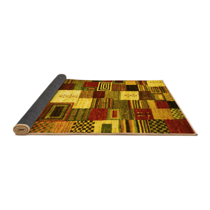 Sideview of Abstract Yellow Contemporary Rug, con1519yw