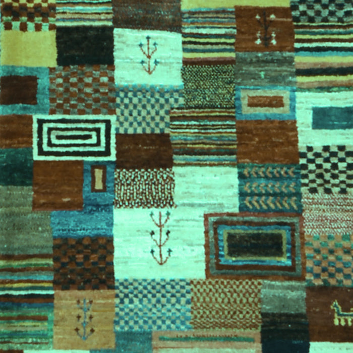 Abstract Turquoise Contemporary Rug, con1519turq