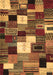 Machine Washable Abstract Brown Contemporary Rug, wshcon1519brn