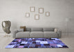 Machine Washable Abstract Blue Contemporary Rug in a Living Room, wshcon1519blu