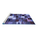 Sideview of Machine Washable Abstract Blue Contemporary Rug, wshcon1519blu