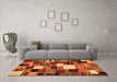 Machine Washable Abstract Orange Contemporary Area Rugs in a Living Room, wshcon1519org