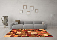 Machine Washable Abstract Orange Contemporary Rug, wshcon1519org