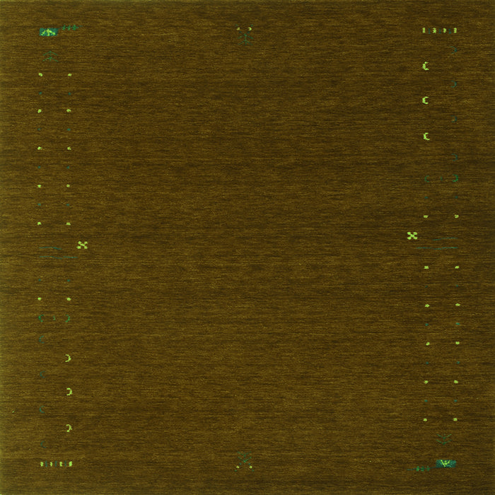 Round Machine Washable Abstract Green Contemporary Area Rugs, wshcon151grn