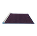 Sideview of Machine Washable Abstract Blue Contemporary Rug, wshcon151blu