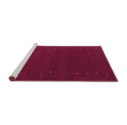 Sideview of Machine Washable Abstract Purple Contemporary Area Rugs, wshcon151pur