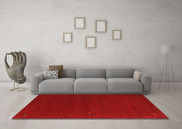 Machine Washable Abstract Orange Contemporary Area Rugs in a Living Room, wshcon151org