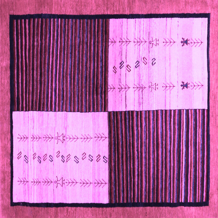 Square Abstract Purple Contemporary Rug, con1520pur
