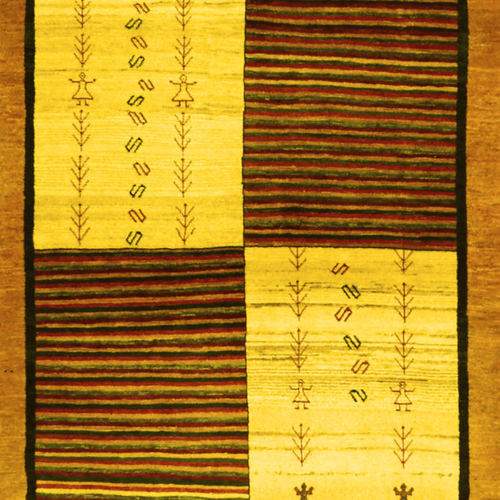 Abstract Yellow Contemporary Rug, con1520yw