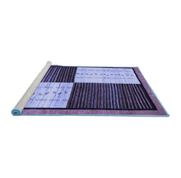 Sideview of Machine Washable Abstract Blue Contemporary Rug, wshcon1520blu