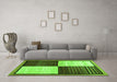 Machine Washable Abstract Green Contemporary Area Rugs in a Living Room,, wshcon1520grn