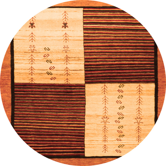 Square Abstract Orange Contemporary Rug, con1520org