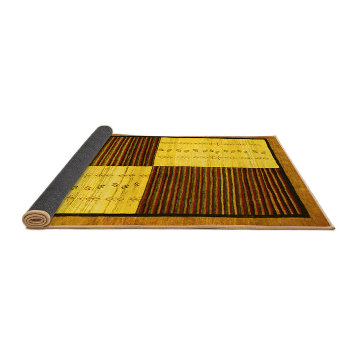 Sideview of Abstract Yellow Contemporary Rug, con1520yw