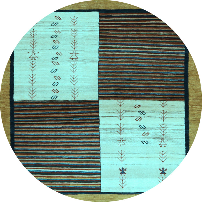 Round Machine Washable Abstract Light Blue Contemporary Rug, wshcon1520lblu