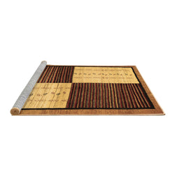 Sideview of Machine Washable Abstract Brown Contemporary Rug, wshcon1520brn