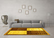 Machine Washable Abstract Yellow Contemporary Rug in a Living Room, wshcon1520yw