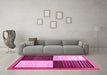 Machine Washable Abstract Pink Contemporary Rug in a Living Room, wshcon1520pnk