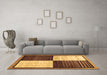 Machine Washable Abstract Brown Contemporary Rug in a Living Room,, wshcon1520brn