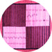 Round Abstract Pink Contemporary Rug, con1520pnk