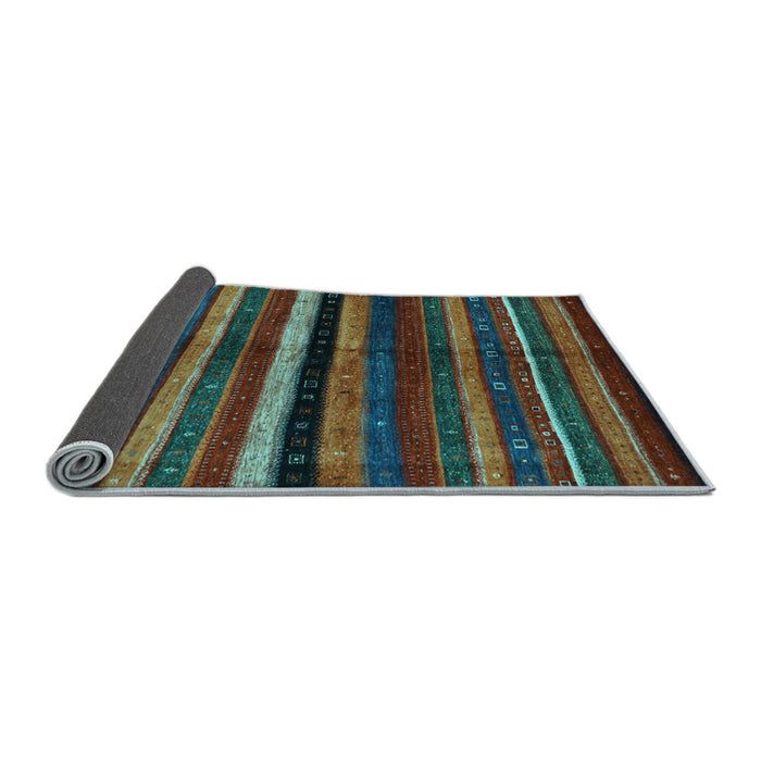 Sideview of Abstract Light Blue Contemporary Rug, con1521lblu