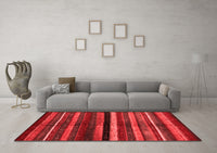 Machine Washable Abstract Red Contemporary Rug, wshcon1521red