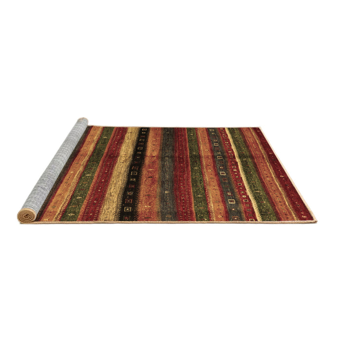 Sideview of Machine Washable Abstract Brown Contemporary Rug, wshcon1521brn