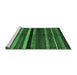 Sideview of Machine Washable Abstract Emerald Green Contemporary Area Rugs, wshcon1521emgrn