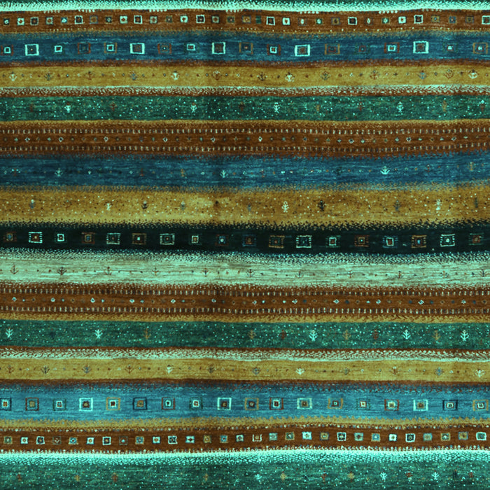Machine Washable Abstract Turquoise Contemporary Area Rugs, wshcon1521turq