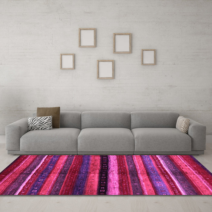 Machine Washable Abstract Pink Contemporary Rug in a Living Room, wshcon1521pnk