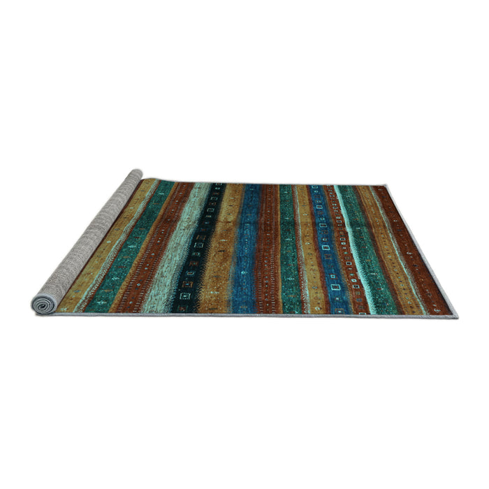 Sideview of Machine Washable Abstract Light Blue Contemporary Rug, wshcon1521lblu
