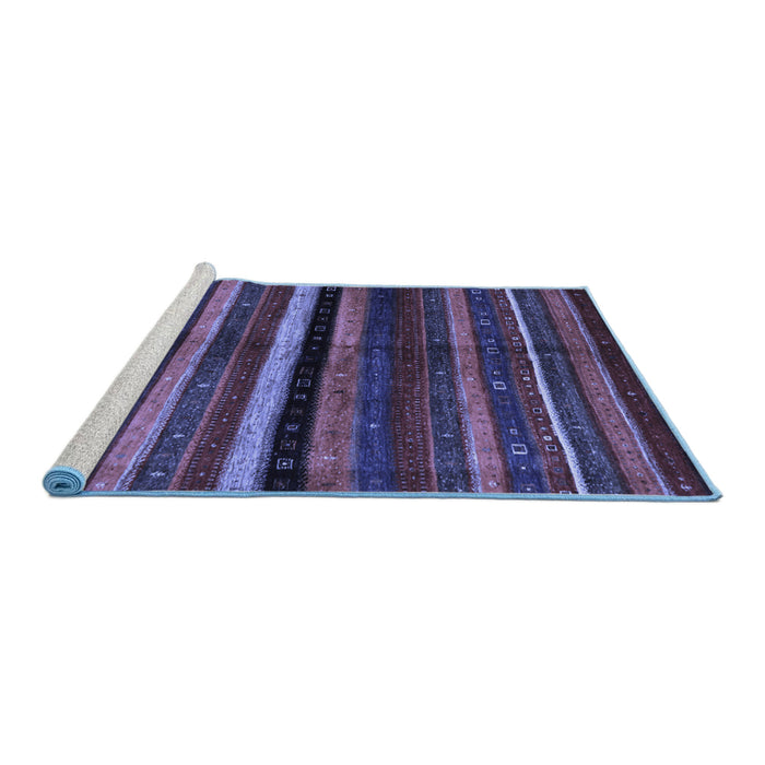 Sideview of Machine Washable Abstract Blue Contemporary Rug, wshcon1521blu