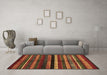 Machine Washable Abstract Brown Contemporary Rug in a Living Room,, wshcon1521brn