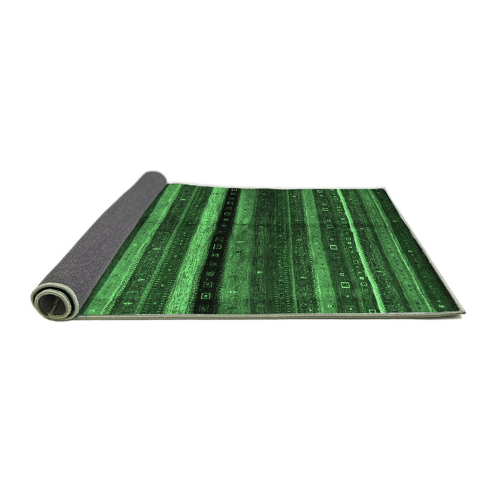 Sideview of Abstract Emerald Green Contemporary Rug, con1521emgrn