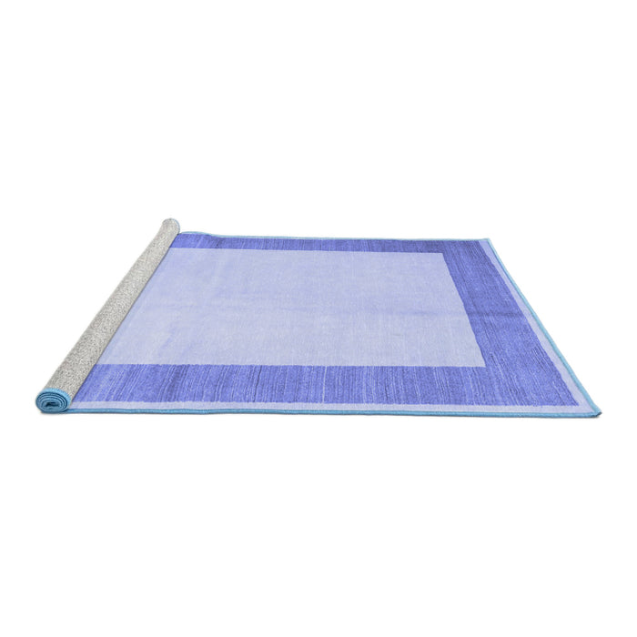 Sideview of Machine Washable Solid Blue Modern Rug, wshcon1522blu