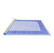 Sideview of Machine Washable Solid Blue Modern Rug, wshcon1522blu