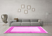 Machine Washable Solid Pink Modern Rug in a Living Room, wshcon1522pnk