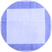 Round Solid Blue Modern Rug, con1522blu