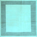 Square Machine Washable Solid Light Blue Modern Rug, wshcon1522lblu