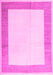 Machine Washable Solid Pink Modern Rug, wshcon1522pnk