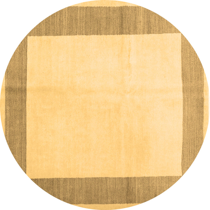 Round Machine Washable Solid Brown Modern Rug, wshcon1522brn